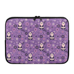 Purple Panda And Flower Pattern Print Laptop Sleeve