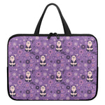 Purple Panda And Flower Pattern Print Laptop Sleeve With Handle