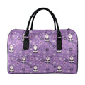 Purple Panda And Flower Pattern Print Leather Duffel Bag