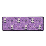 Purple Panda And Flower Pattern Print Long Kitchen Mat