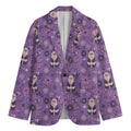 Purple Panda And Flower Pattern Print Men's Blazer