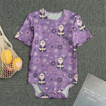 Purple Panda And Flower Pattern Print Men's Bodysuit