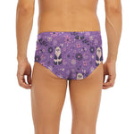Purple Panda And Flower Pattern Print Men's Briefs
