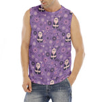 Purple Panda And Flower Pattern Print Men's Fitness Tank Top