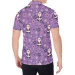Purple Panda And Flower Pattern Print Men's Shirt