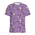 Purple Panda And Flower Pattern Print Men's Athletic T-Shirt