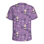 Purple Panda And Flower Pattern Print Men's Sports T-Shirt