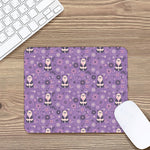 Purple Panda And Flower Pattern Print Mouse Pad