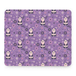 Purple Panda And Flower Pattern Print Mouse Pad