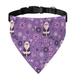 Purple Panda And Flower Pattern Print Over The Collar Dog Bandana