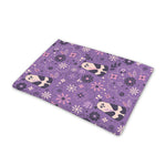 Purple Panda And Flower Pattern Print Pet Cooling Mat Cover