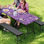 Purple Panda And Flower Pattern Print Picnic Table Cover