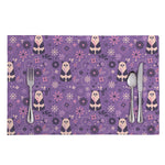 Purple Panda And Flower Pattern Print Placemat