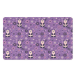 Purple Panda And Flower Pattern Print Polyester Doormat