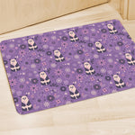 Purple Panda And Flower Pattern Print Polyester Doormat