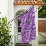 Purple Panda And Flower Pattern Print Polyester Flag