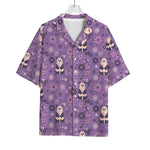 Purple Panda And Flower Pattern Print Rayon Hawaiian Shirt