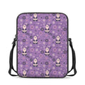 Purple Panda And Flower Pattern Print Rectangular Crossbody Bag