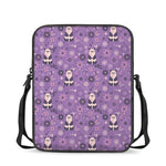 Purple Panda And Flower Pattern Print Rectangular Crossbody Bag