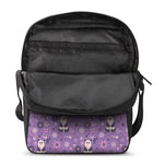 Purple Panda And Flower Pattern Print Rectangular Crossbody Bag
