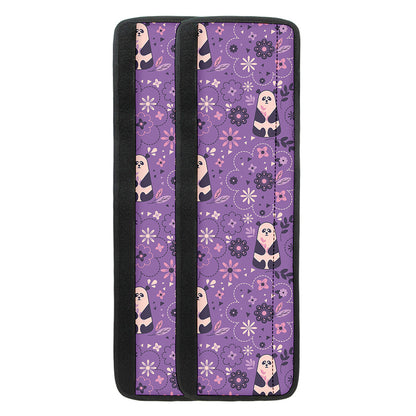 Purple Panda And Flower Pattern Print Refrigerator Handle Covers