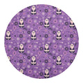 Purple Panda And Flower Pattern Print Round Blanket