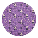 Purple Panda And Flower Pattern Print Round Blanket