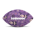 Purple Panda And Flower Pattern Print Rugby Ball