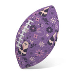 Purple Panda And Flower Pattern Print Rugby Ball