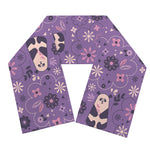 Purple Panda And Flower Pattern Print Scarf