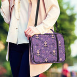 Purple Panda And Flower Pattern Print Shoulder Strap Bible Bag