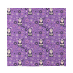 Purple Panda And Flower Pattern Print Silk Bandana
