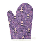 Purple Panda And Flower Pattern Print Single Oven Mitt