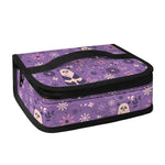 Purple Panda And Flower Pattern Print Small Lunch Bag
