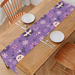 Purple Panda And Flower Pattern Print Table Runner