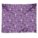 Purple Panda And Flower Pattern Print Tapestry