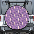 Purple Panda And Flower Pattern Print Tire Cover