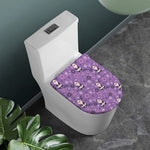 Purple Panda And Flower Pattern Print Toilet Lid Cover
