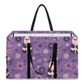 Purple Panda And Flower Pattern Print Utility Tote Bag
