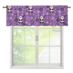 Purple Panda And Flower Pattern Print Window Valance