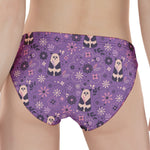 Purple Panda And Flower Pattern Print Women's Panties