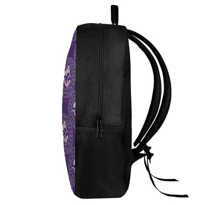Purple Pisces Zodiac Pattern Print 17 Inch Backpack