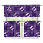 Purple Pisces Zodiac Pattern Print 3 Piece Kitchen Curtains