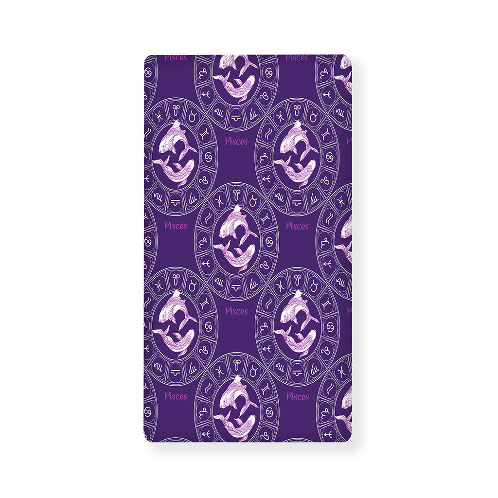 Purple Pisces Zodiac Pattern Print Baby Crib Sheet