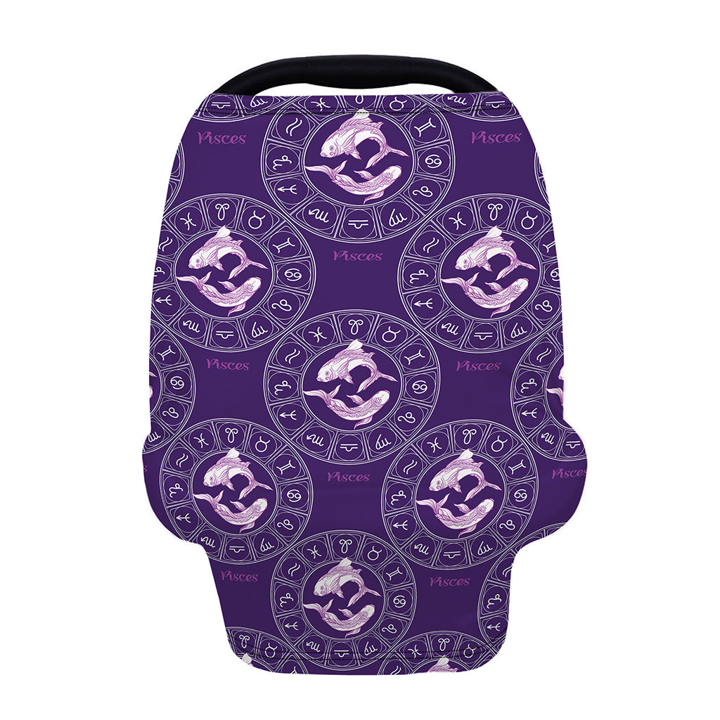Purple Pisces Zodiac Pattern Print Baby Seat Cover