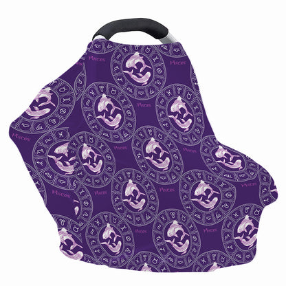 Purple Pisces Zodiac Pattern Print Baby Seat Cover