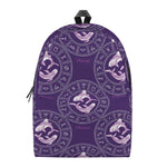 Purple Pisces Zodiac Pattern Print Backpack