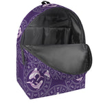 Purple Pisces Zodiac Pattern Print Backpack