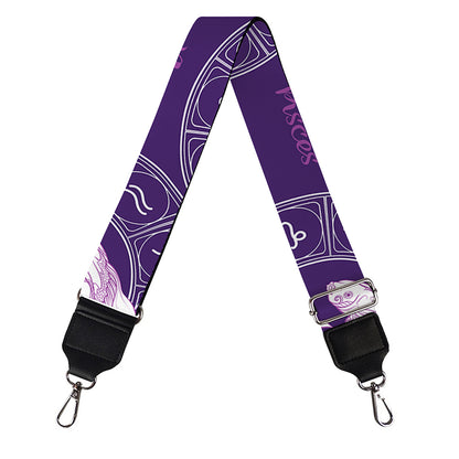 Purple Pisces Zodiac Pattern Print Bag Strap