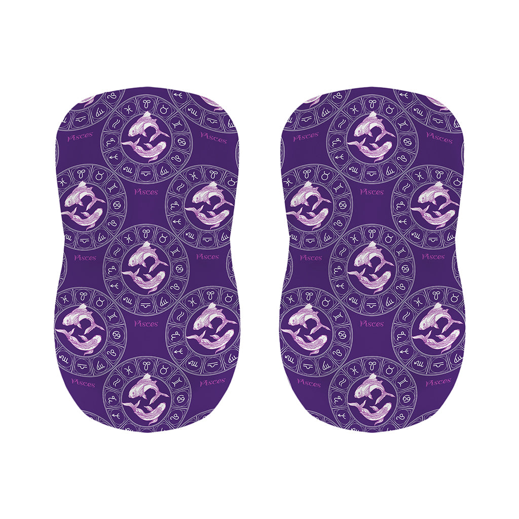 Purple Pisces Zodiac Pattern Print Bar Stool Covers